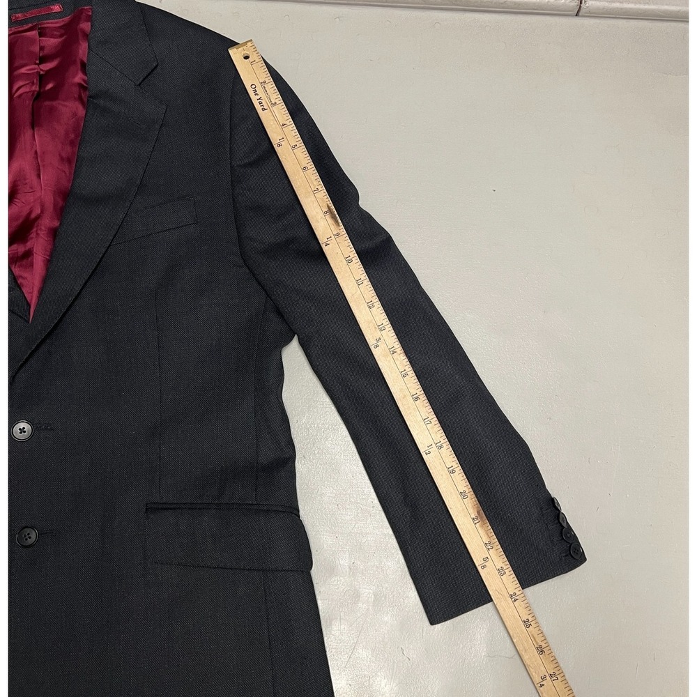 Charles Tyrwhitt Gray Suit Jacket Mens 42R Blazer Wool Sport Coat Red Lining - Picture 10 of 12